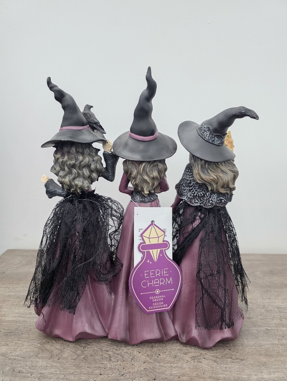 Eerie Charm Halloween Triple Witch Sisters Figurine Gothic Decor Viral New - Picture 5 of 5